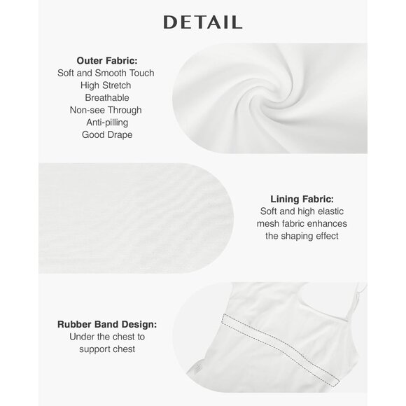 Women White One Shoulder Cutout Front Tummy Control Body Suit Tank Tops - Picture 4 of 5